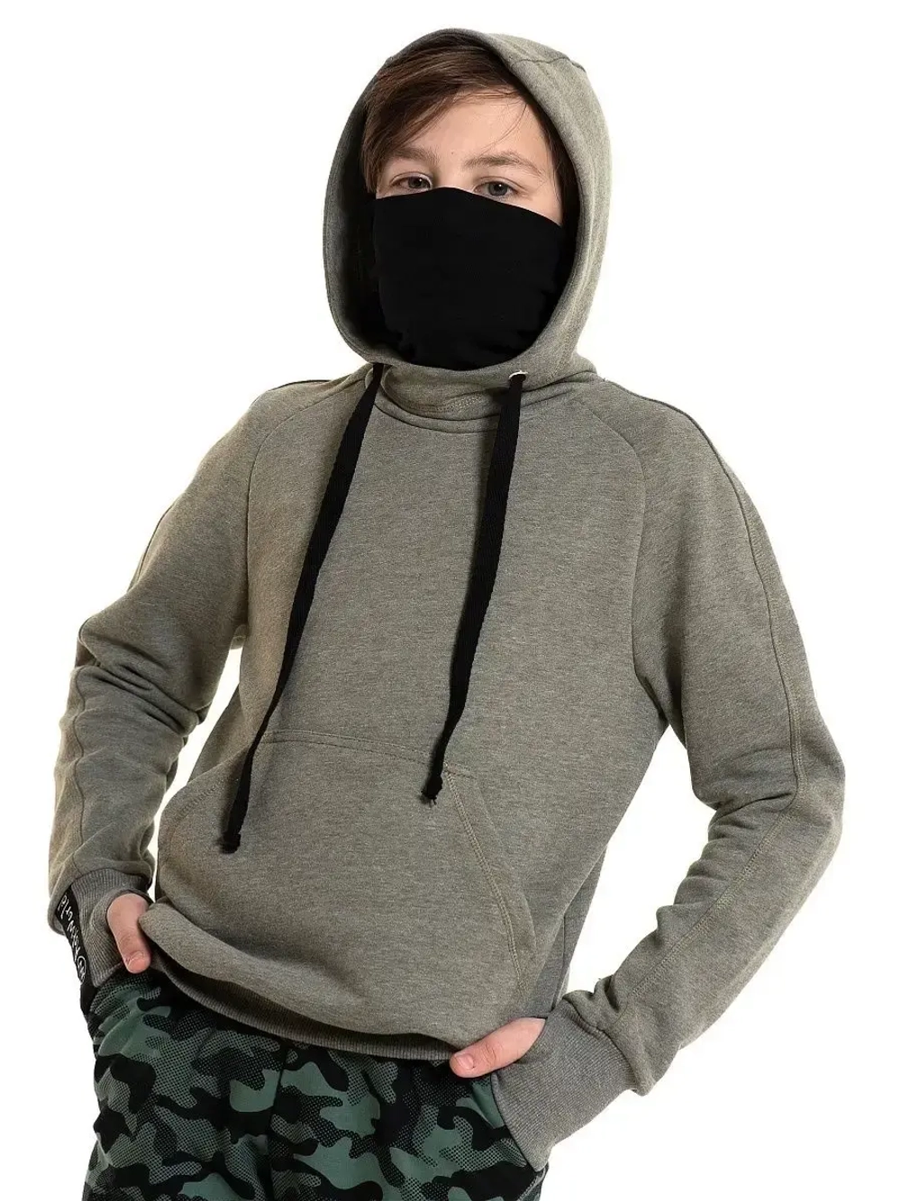Толстовка Худи без начеса "Ниндзя" с маской "Ninja"