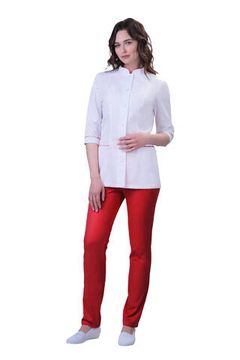 Костюм женский DoctorBIG 406 (белый/красный)