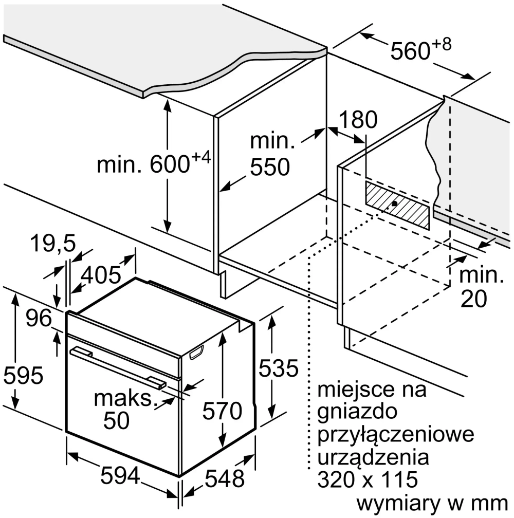 Встраиваемый электрический духовой шкаф Bosch HBA534BW0