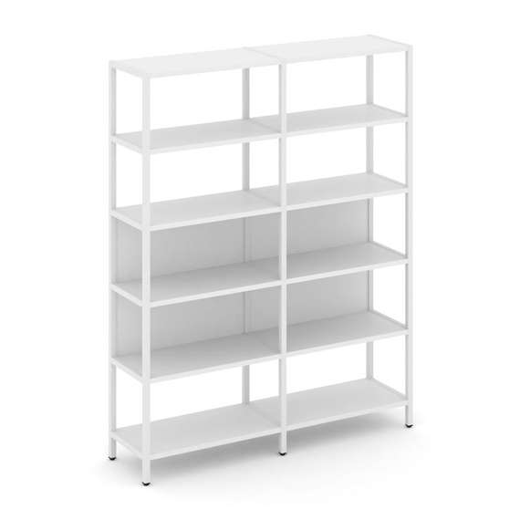 Shelf System Двухсекционный стеллаж пятиярусный SN.STM-521 Белый/Металл Белый 1590*400*1980