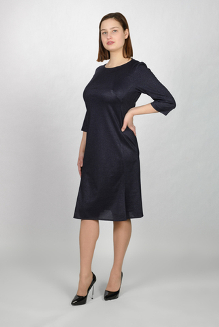 Трикотажное платье 2686АПА, темно-синий #117ТС052686АПА