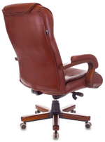 Кресло руководителя Бюрократ T-9926WALNUT светло-коричневый Leather Eichel кожа крестов. металл/дерево