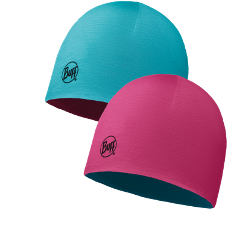 Двойная шерстяная шапка детская Buff Solid Wild Pink-Bluebird Фото 1
