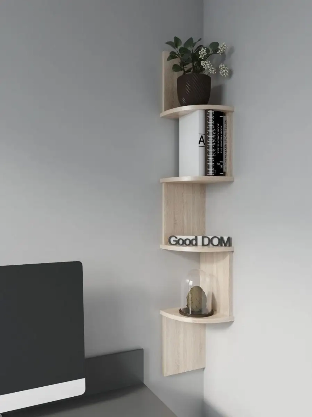 Полка настенная, навесная, угловая, ЛДСП