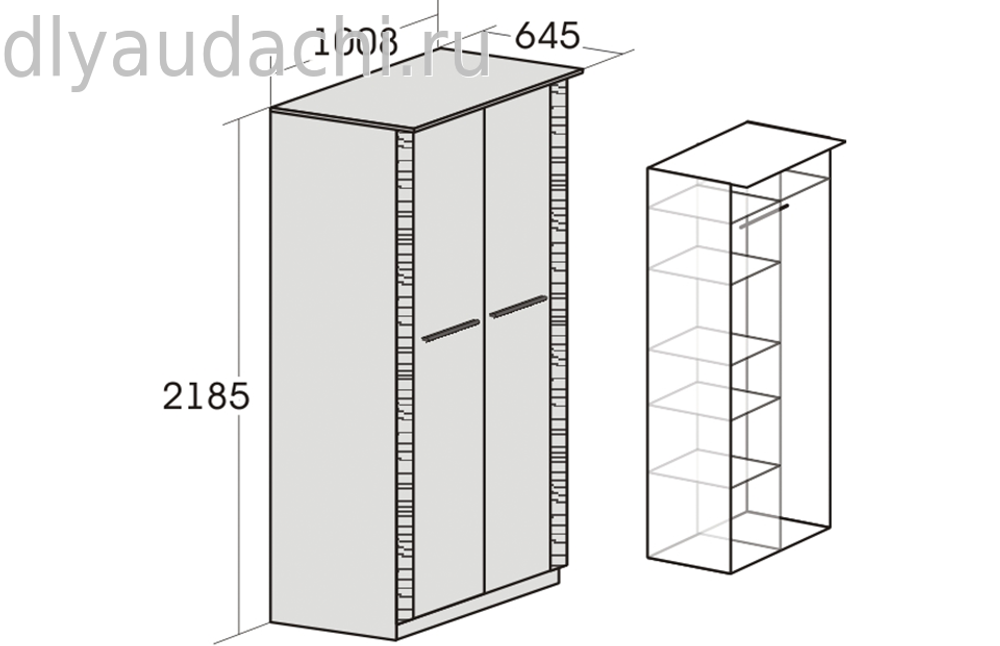 Шкаф 2-дверный "Элана" спальня дуб сонома