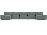 Диван П-образный Лига-048 НПБ МегаЛонг, Амур 07 серый, Рогожка, 128316