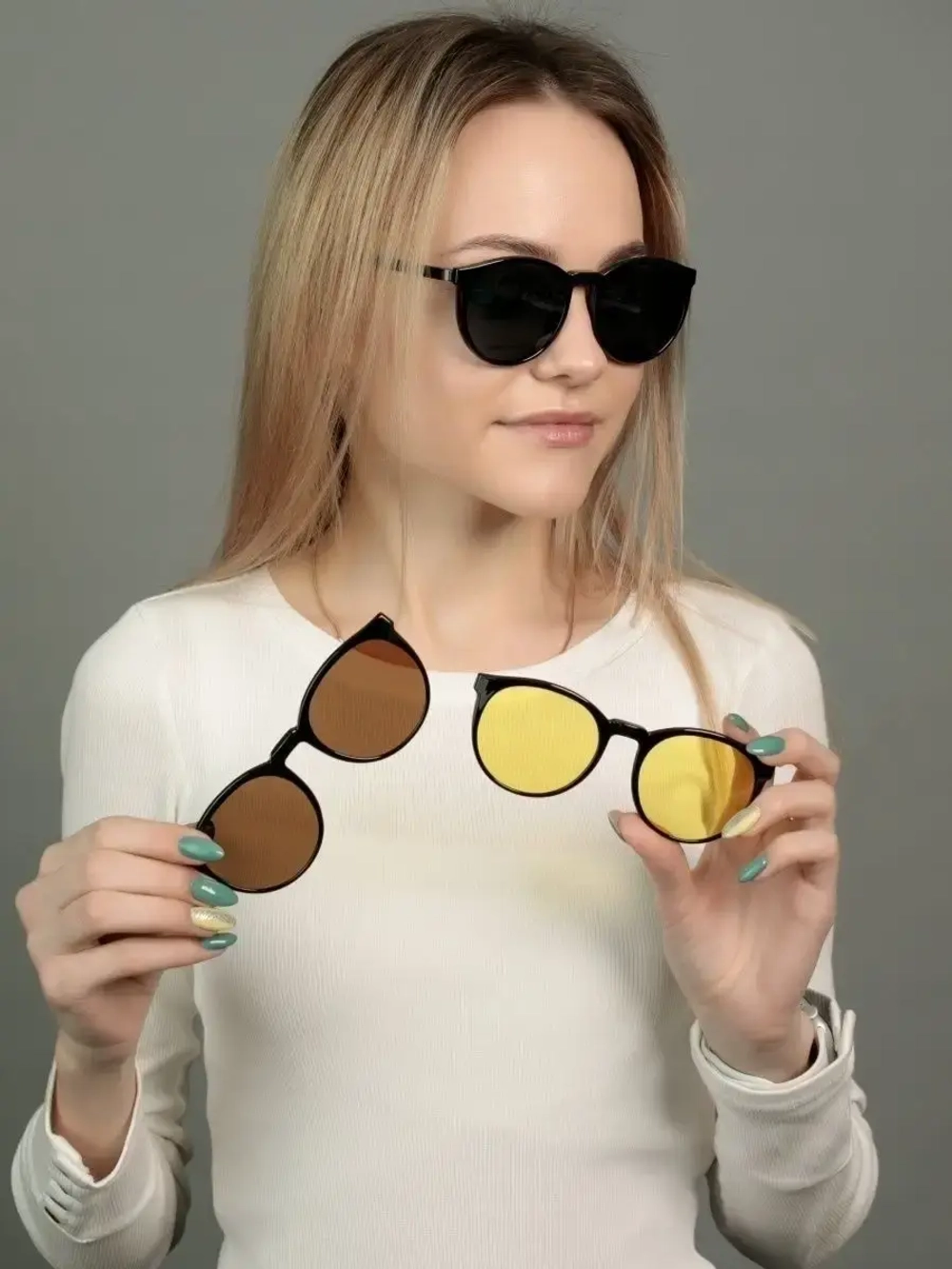 Оправа для очков с магнитными накладками 4в1