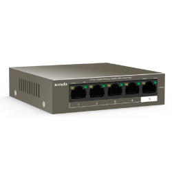 Коммутатор TENDA TEG1105P-4-63W Коммутатор настольный 5-Ports 10/100/1000 Base-T 4-Ports PoE(PoE бюджет 58W)