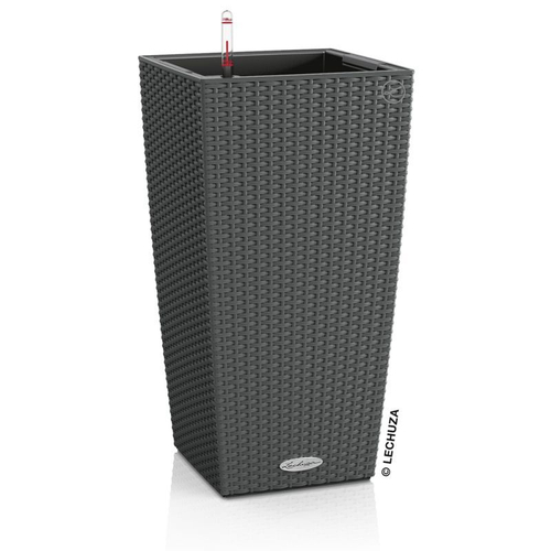 Кашпо Lechuza "Cubico Cottage Complete granite" (пластик), 40x40xH75 см