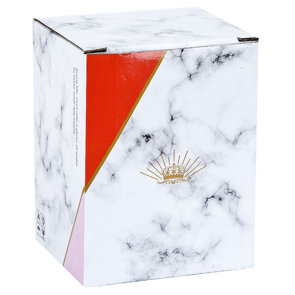 Кружка фарфоровая с крышкой и ложкой "Mrs" (розовая) v=340 мл (подарочная упаковка)