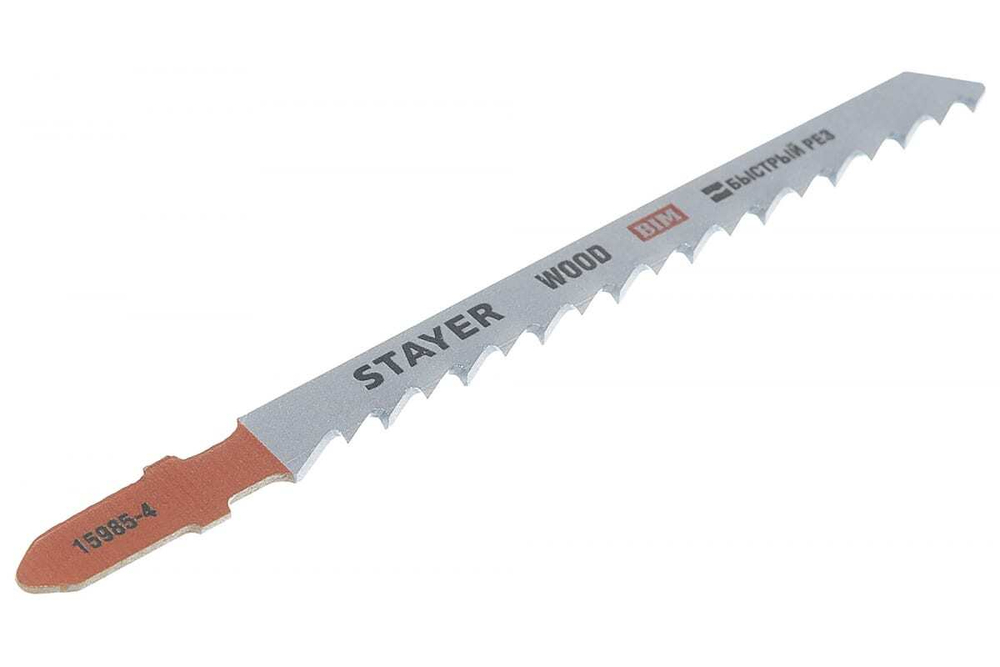 Полотна по дереву, ДВП, ДСП (2 шт; 75х4 мм; Bi-Metall; Т-хвост.; Т144DF) для электролобзика Stayer 15985-4_z02