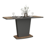 Стол кухонный обеденный раздвижной Цемент светлый/Белый Комфорт 110(145)х68х75 см