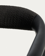 Уличный стул Derile из массива дуба и веревки в черной отделке