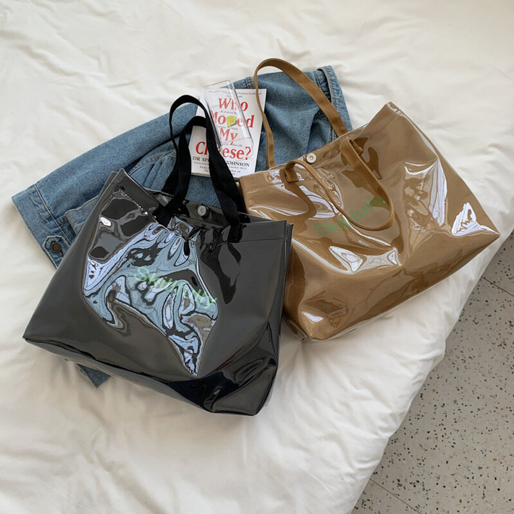 Шоппер сумка на плечо водонепроницаемая, коричневый