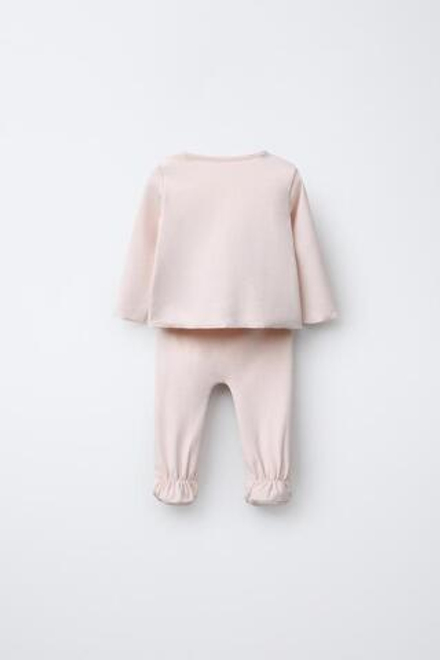 ZARA КОМПЛЕКТ ДЛЯ НОВОРОЖДЕННОГО И МЕШОЧЕК, ЦВЕТ РОЗОВОГО ДЕРЕВА