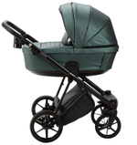 Детская коляска Adamex Belissa Deluxe 2 в 1 B-SM15 (Т.ЗЕЛЕНАЯ ПЕРЛ. КОЖА)