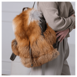 Меховой рюкзак «Городская хулиганка» рыжий