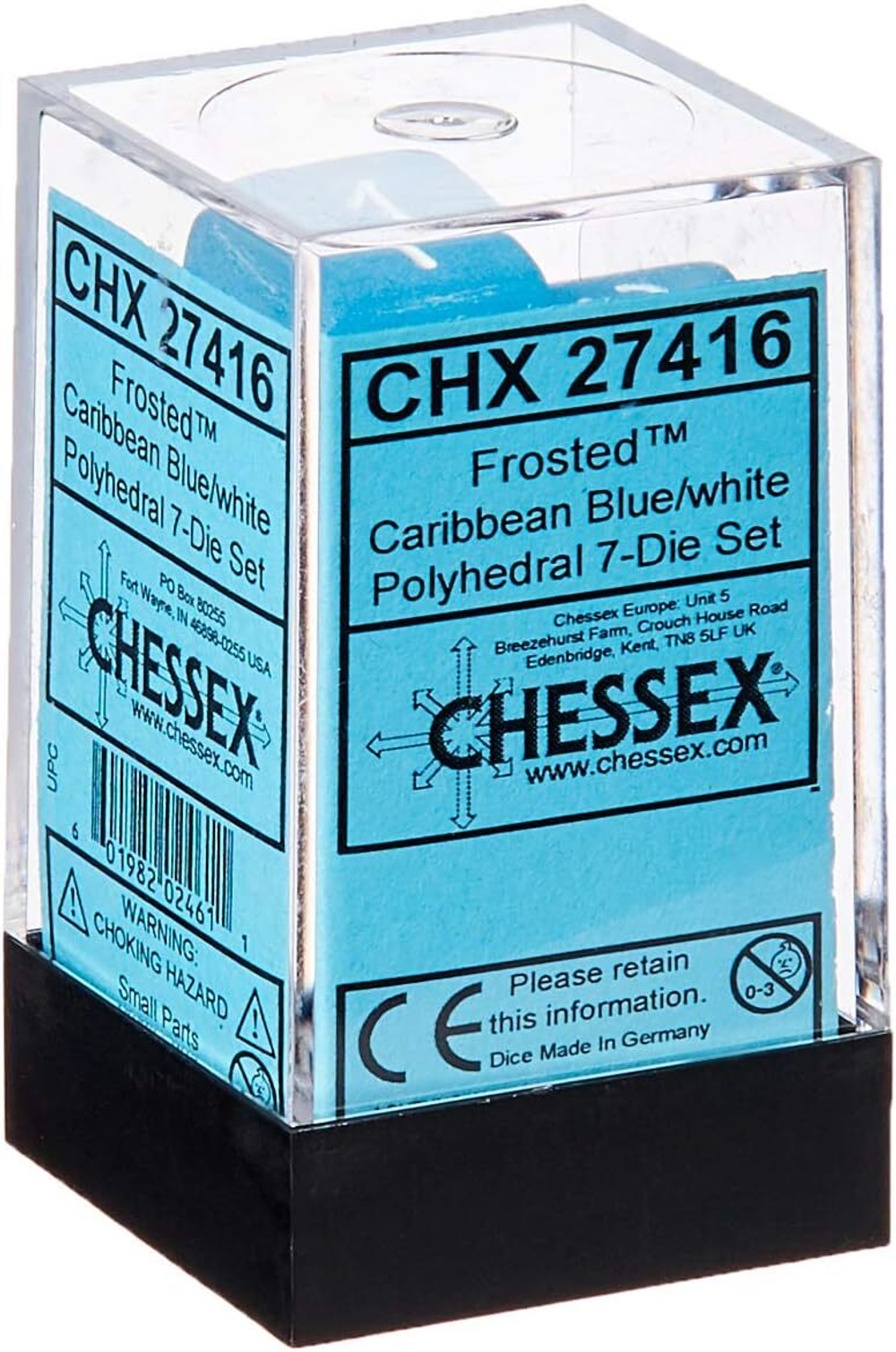Chessex 7-dice set Frost Carribean Blue / White