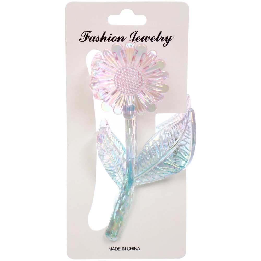 Заколка-краб для волос «Мон Пион», подсолнух, микс 6 цветов, 11см (Блистер)