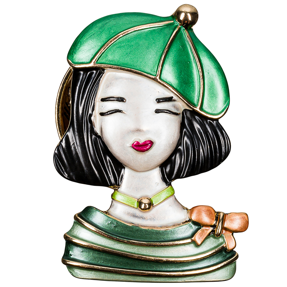 Брошь Shadore Девочка в берете XZ1479.16 G/G