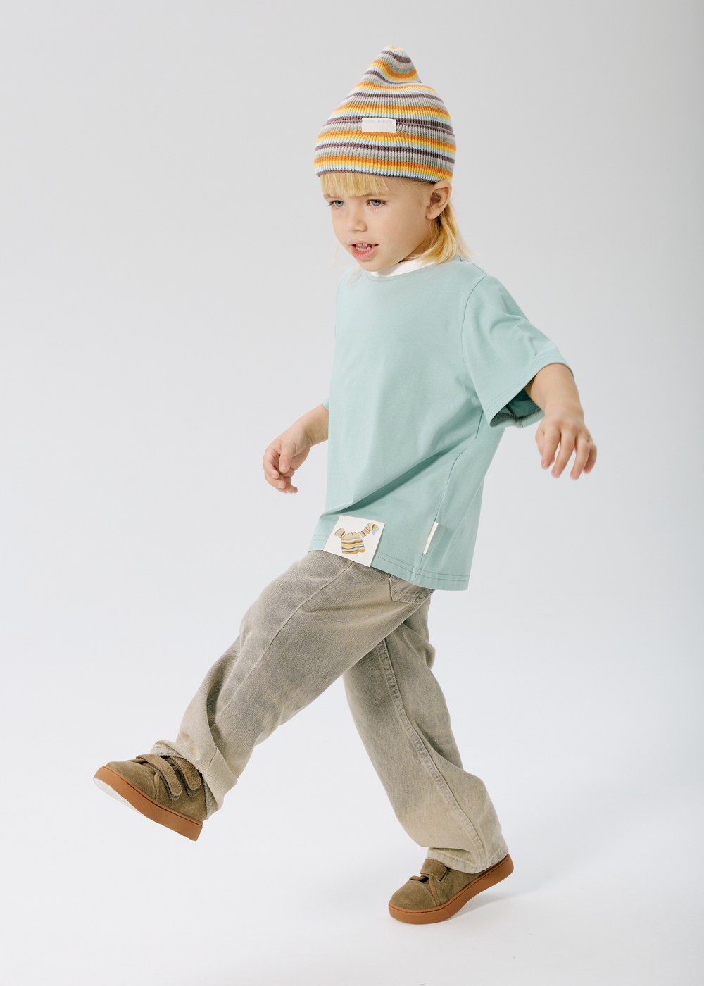 Шапка вязаная в полоску (мультиколор)