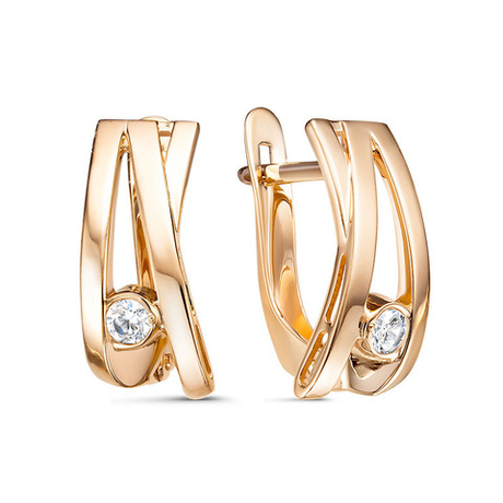 Серьги из золота 585 пробы с Фианит