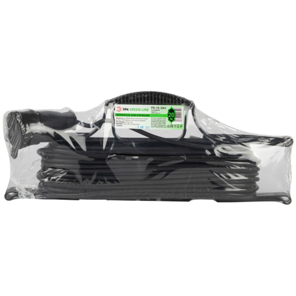 Удлинитель силовой ЭРА GREEN LINE FR-10-20m Greenline на рамке 1 розетка без заземления 20м ПВС 2x1мм2