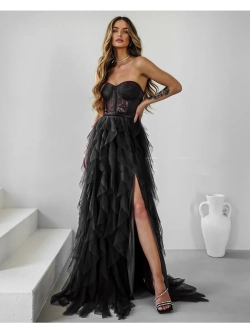 черное макси платье + plus size