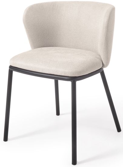 Ciselia Стул из бежевой синели и черной стали Испания La Forma