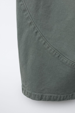 ZARA БРЮКИ BALLOON С РАЗРЕЗАМИ, УТИНО-СИНИЙ