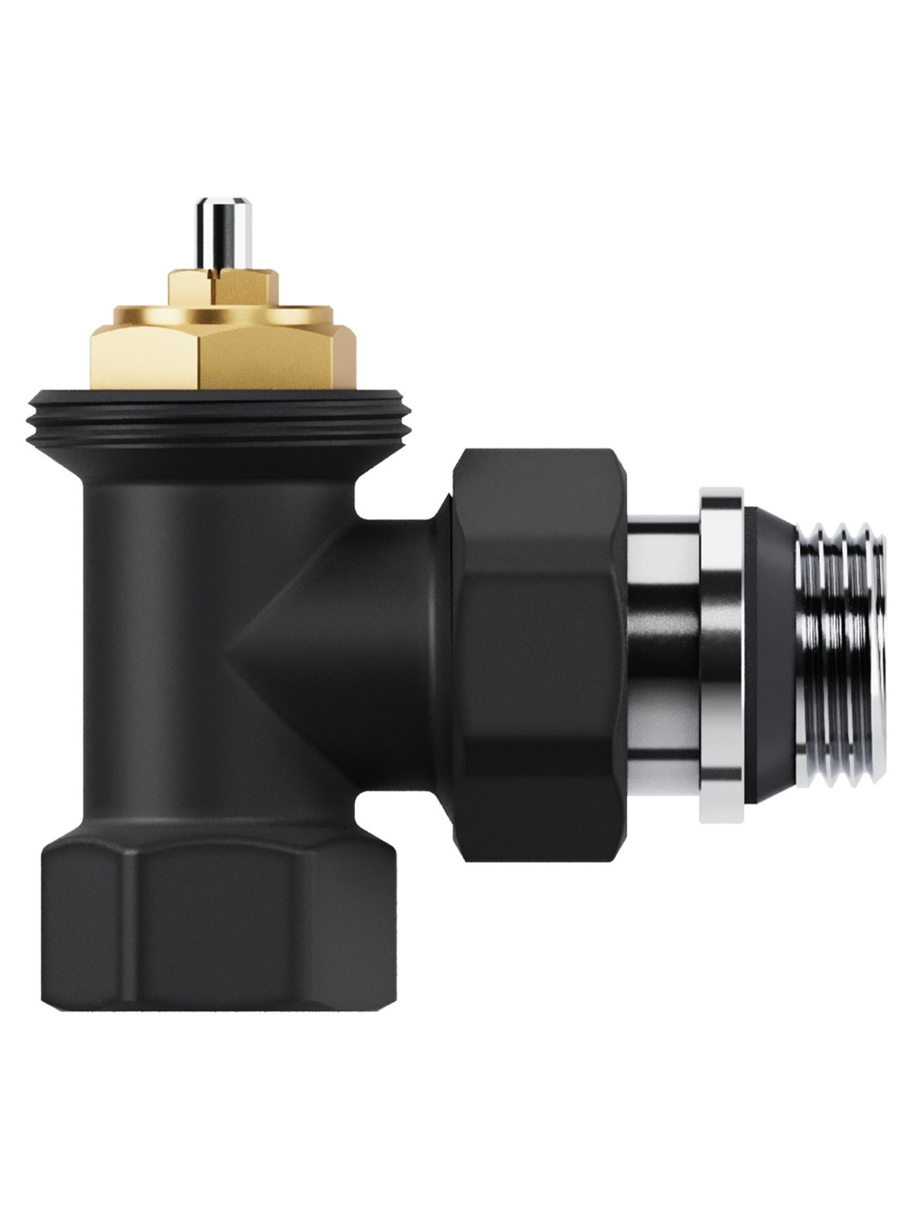 Набор термостатический угловой Royal Thermo Design 1/2"М30х1,5 (Черный)