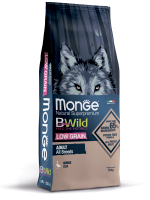 Сухой корм Monge Dog BWild LOW GRAIN, для взрослых собак, низкозерновой, из мяса гуся 12 кг