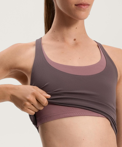 Oysho Спортивный топ без рукавов Comfortlux overlay, серо-фиолетовый