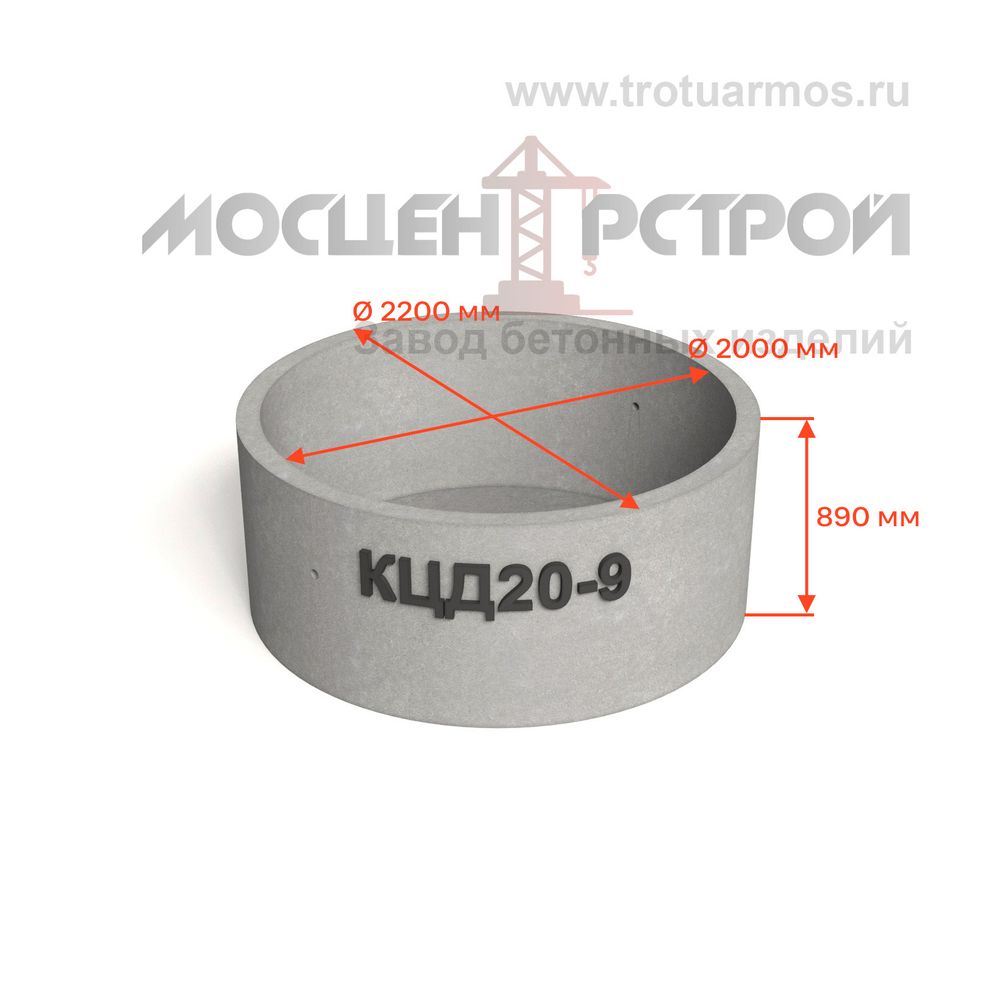 Кольцо колодезное стеновое с дном КЦД20-9 (КСД20-9)
