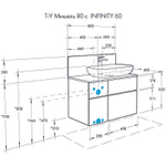 Столешница под раковину Aquaton Мишель 80 с панелью, дуб Эндгрейн (1A277003MIX40)