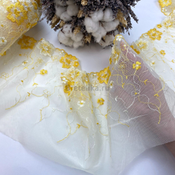 Вышивка на сетке желтая 19 см