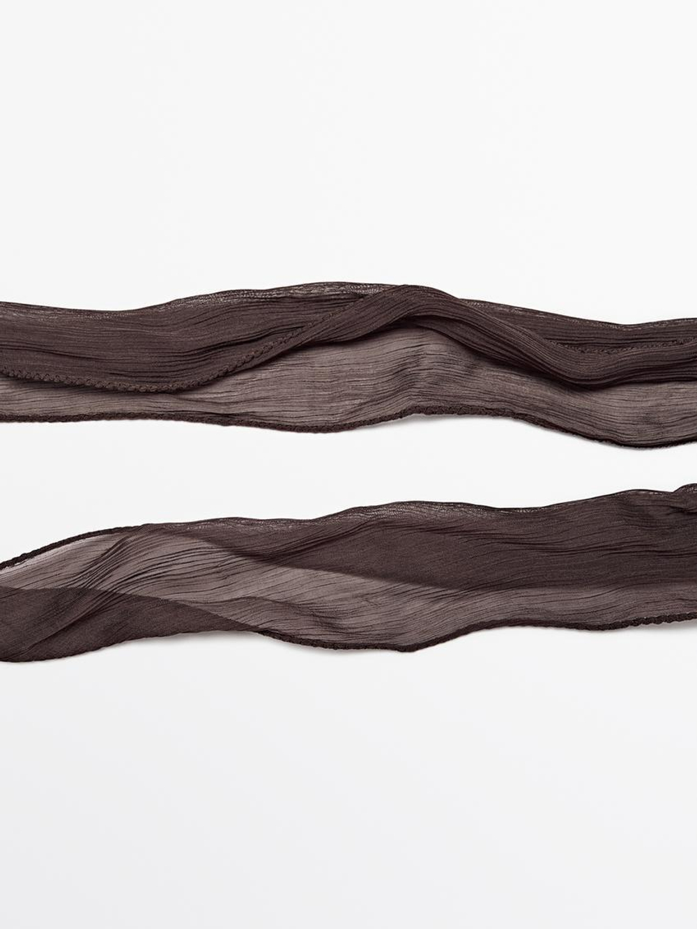 Massimo Dutti Шарф с завязками, шоколадный