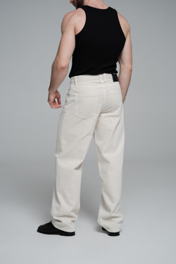 Джинсы широкие | beige