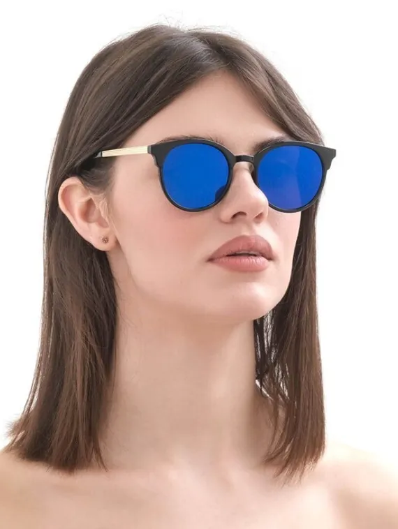 Очки солнцезащитные "Мастер К.", uv 400, 13.5 х 13.5 х 5 см, линза 4.7 х 4.1 см, синие