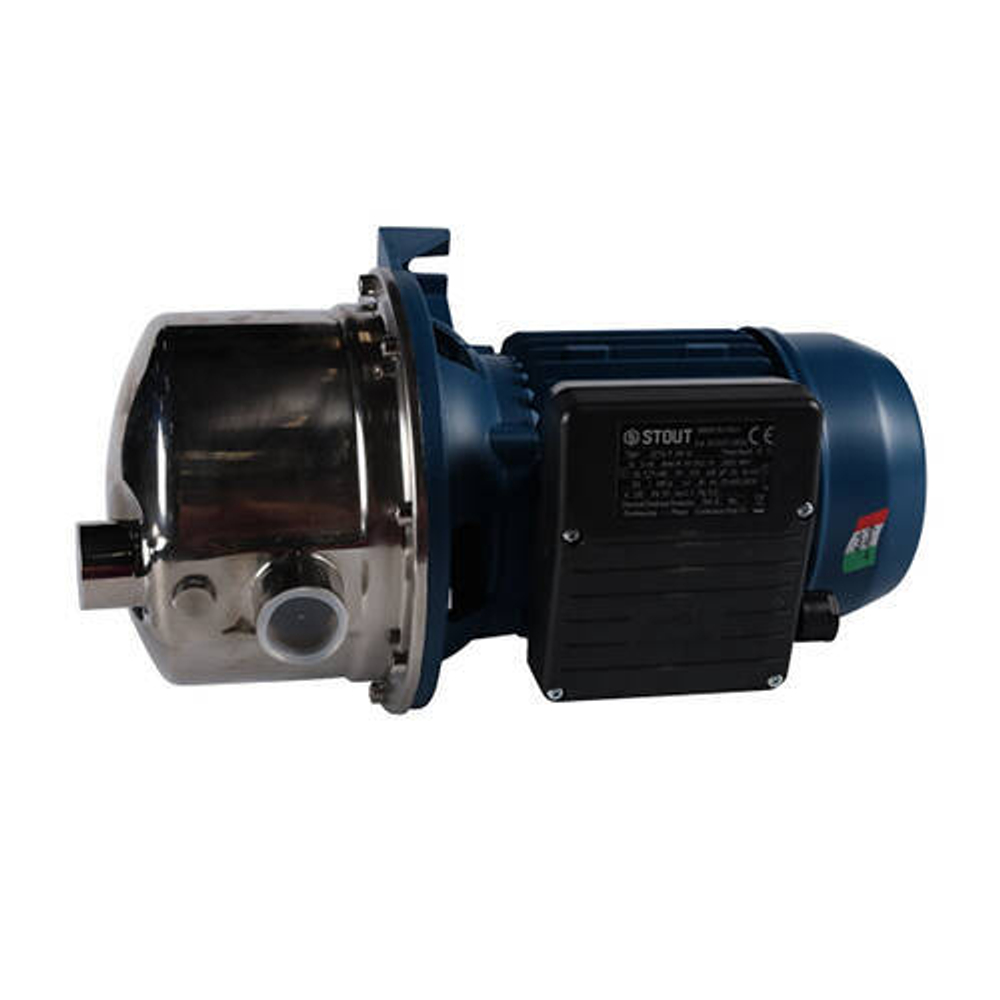 Насос центробежный самовсасывающий STOUT SPJ-0003 - 0,88 кВт (Hmax 53,5 м, Qmax 2,4 м³/ч, 1x230В)