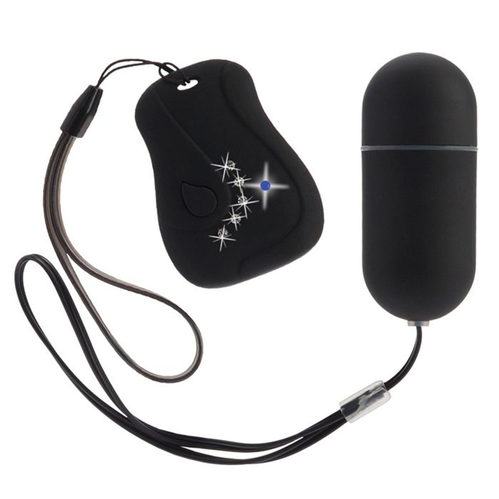 Чёрное виброяйцо на радиоуправлении BOUND BY DIAMONDS (Цвет: черный)