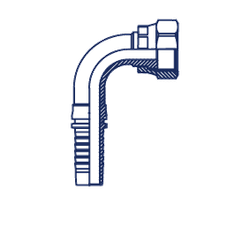 Фитинг DN 16 ORFS (Г) 1 (90)  накидная гайка