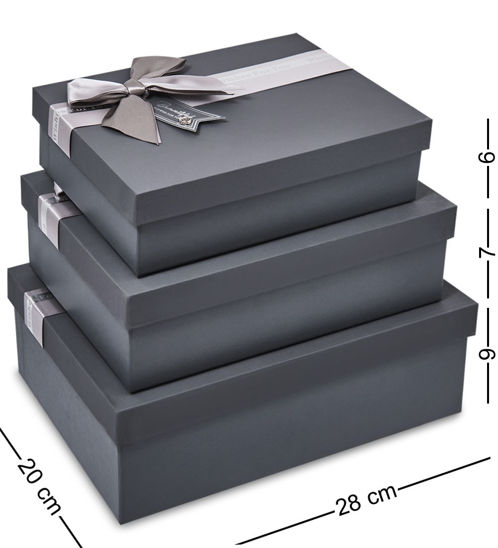 WF-174-B Набор коробок из 3 шт, графитовый