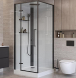 Душевая кабина BelBagno UNO-CAB-A-1-90-C-NERO-Bi-TOP-L, левосторонняя