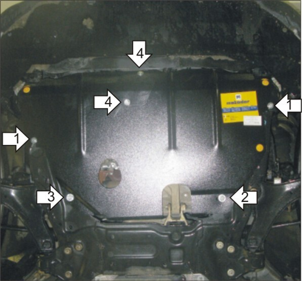 Защита картера Двигателя, КПП. 2 мм, Сталь. для Ford Mondeo 2007-2015 MOTODOR.00736