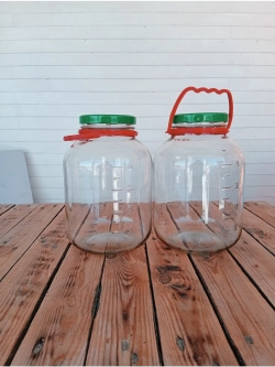 Банка стеклянная 5 литров, 2 штуки, 100мм