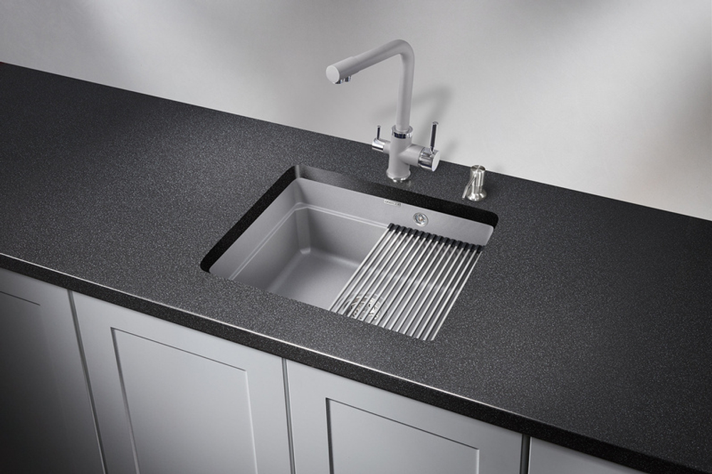 Granula KS-5501U, АЛЮМИНИУМ, кухонная мойка, кварц