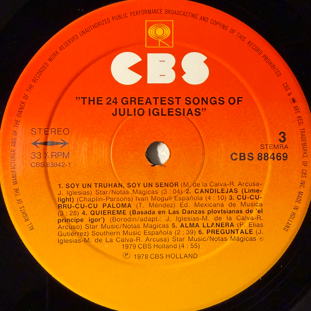 Julio Iglesias ‎– The 24 Greatest Songs 2LP (Голландия 1979г.)