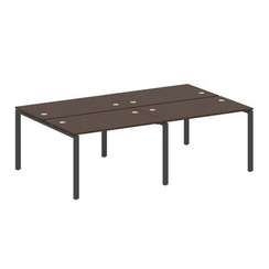 Metal System Рабочая станция на 4 места на П-образном м/к БП.СМ-4.2 Венге Цаво/Металл Антрацит 2400*