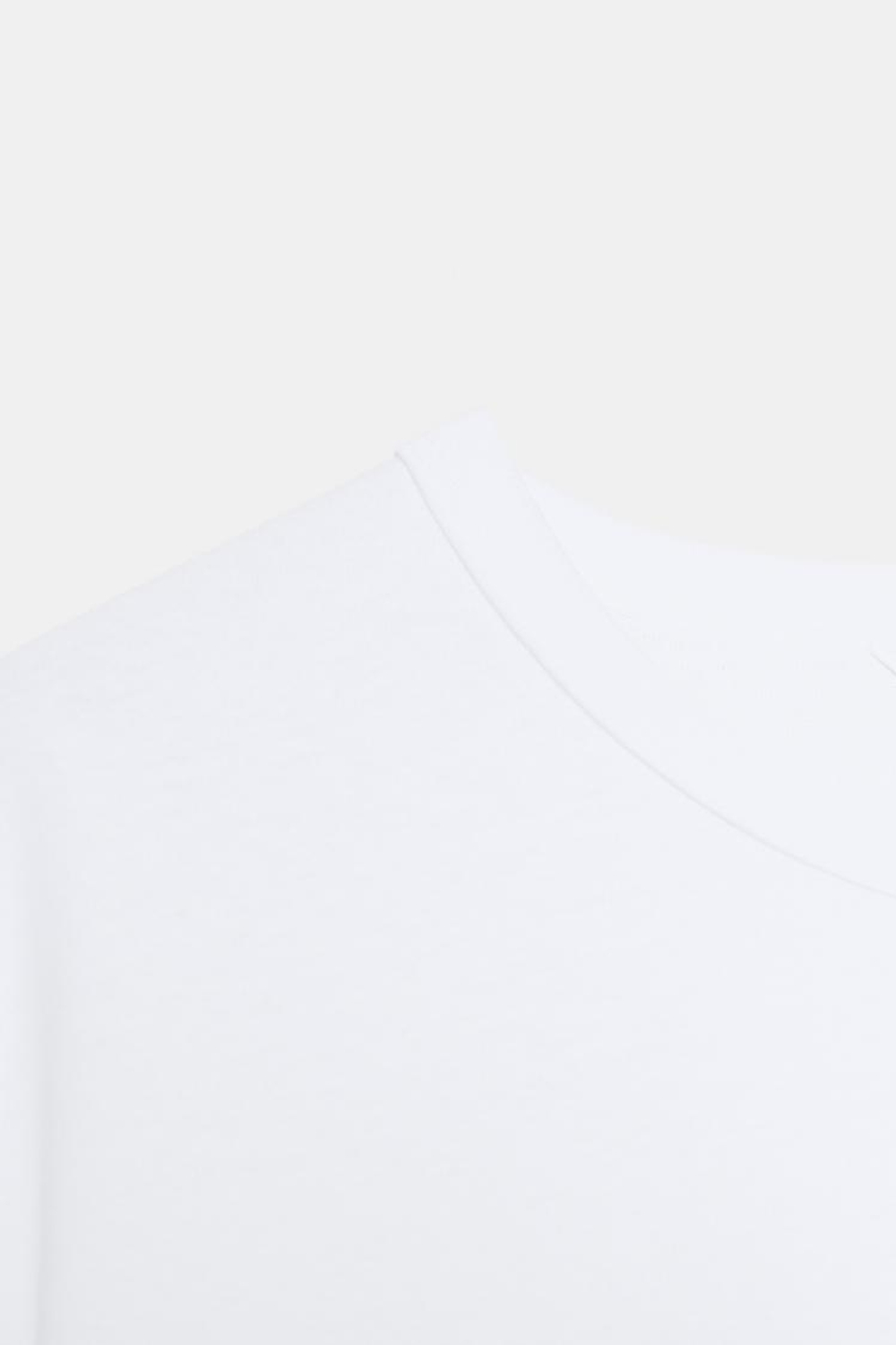 ZARA ФУТБОЛКА В СТИЛЕ РУСТИК С РУКАВАМИ ТРИ ЧЕТВЕРТИ, БЕЛЫЙ